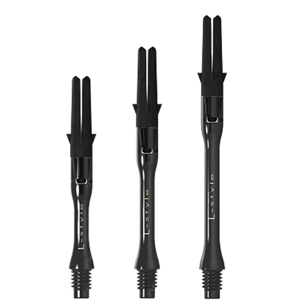 LSTYLE Dart Shafts: L-Shaft Carbon Silent - Spinning Dart Stems - Champagne Rings Included 440 Clear