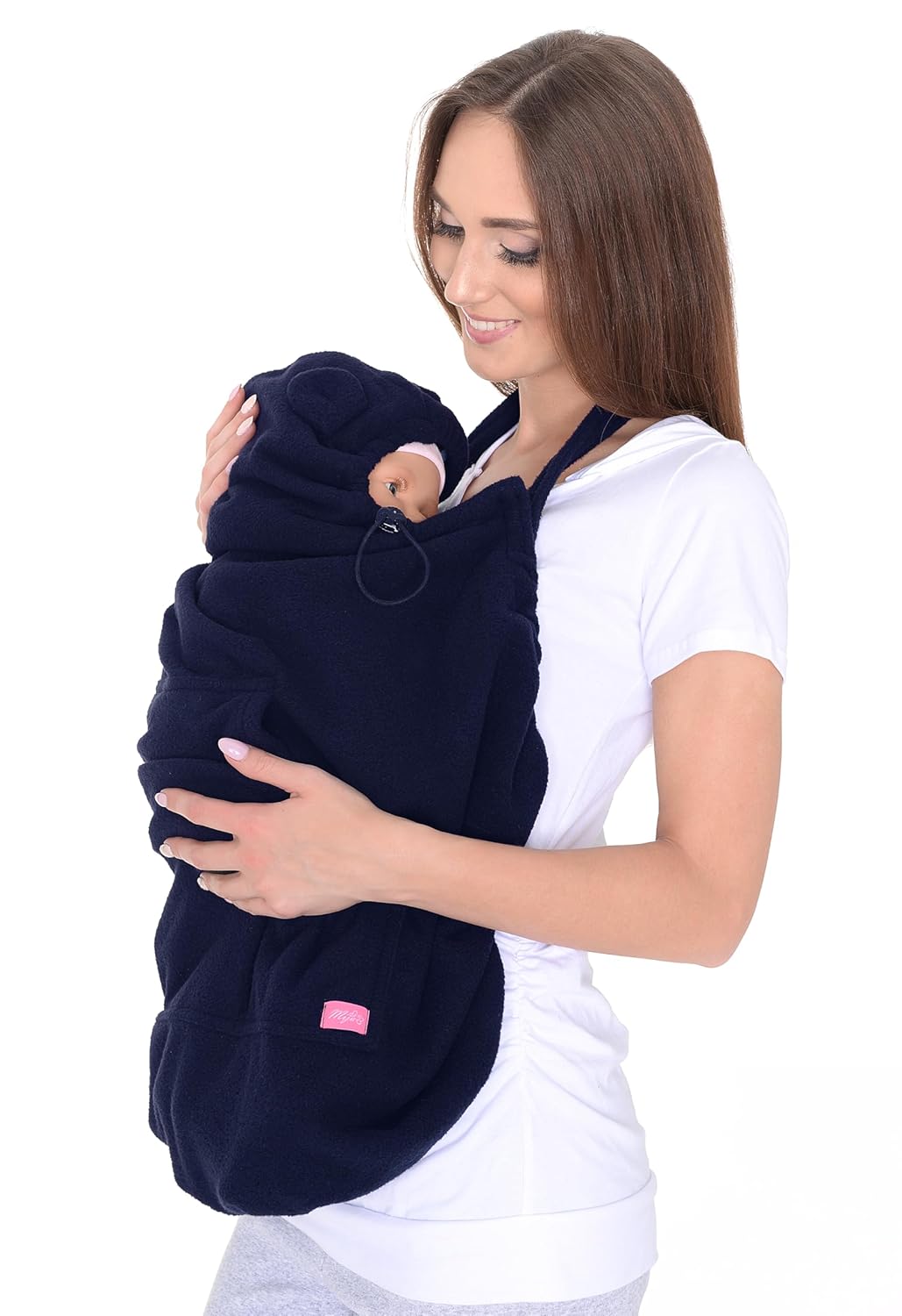 Mija - Tragecover, Universal Bezug für Baby Carrier/Tragetücher/Cape 4023 (Navy Blau/mit Vögeln) Nav