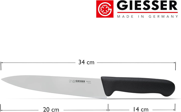 Giesser seit 1776 - Made in Germany - Tranchiermesser schwarz, Basic Black, Klinge 20 cm, rutschfest