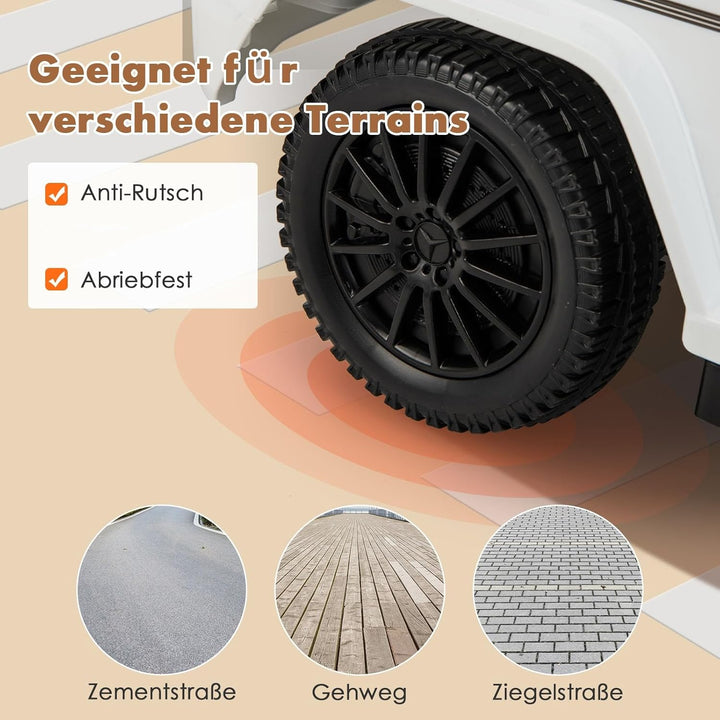 DREAMADE 3-in-1 lizenzierter Mercedes-Benz Rutschauto, Schiebewagen mit Schiebegriff, verstellbarem