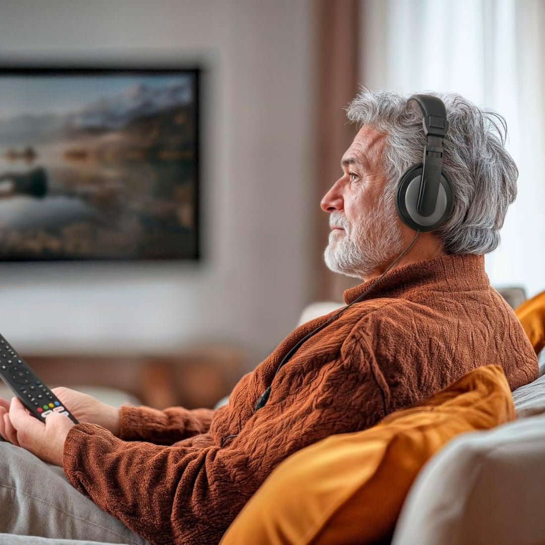 Hama Fernsehkopfhörer ShellTV II, Over-Ear, einseitiges, langes Kabel (6m), SW 6 m, 6 m