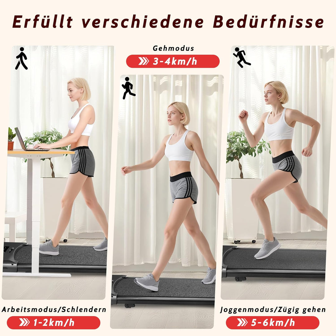 Walking Pad Laufband für Zuhause Klappbar - 3 in 1 Laufband Schreibtisch mit Steigung - Walkingpad L