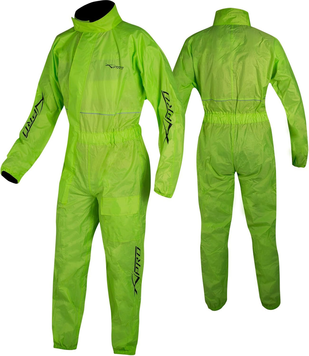 A-Pro Motorcycle Motorbike Waterproof Full Body One 1 pc Rain Over Suit Fluo L L Flou, L Flou