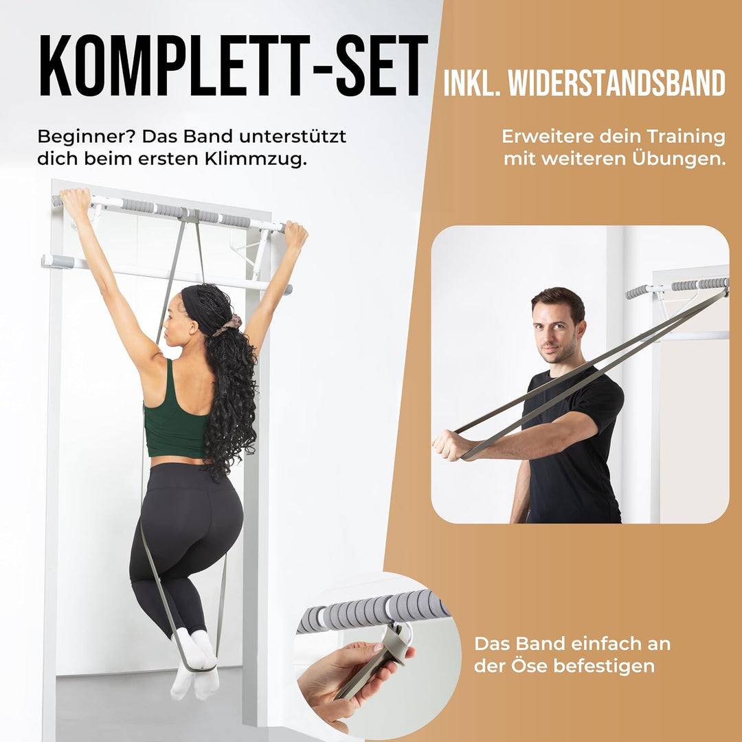 KIANA Sports Klimmzugstange für Türrahmen ohne Bohren & ohne Schrauben | Pull Up Bar Tür bis 150kg |