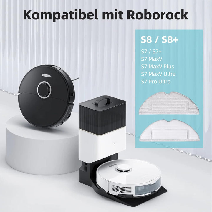 8 Stück Wischtücher für Roborock S8/S8+/S7 MaxV/S7 MaxV Plus/S7 MaxV Ultra/S7 Pro Ultra/S7/S7+ Saugr