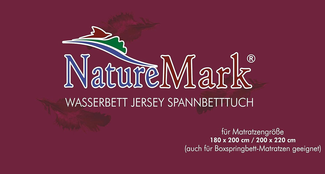 NatureMark Premium Wasserbetten &amp; Boxspringbetten Spannbettlaken Jersey 180x200cm bis 200x220cm Farb