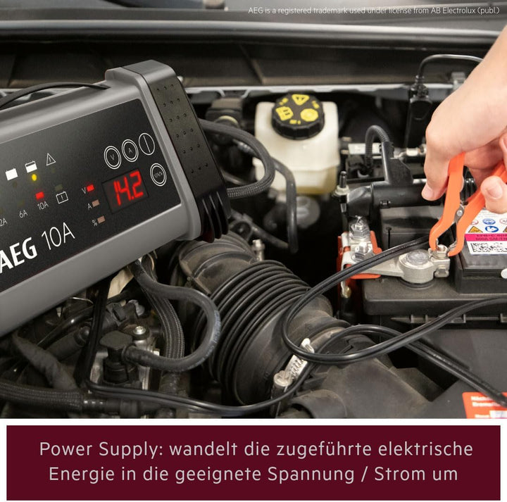 AEG Automotive 97024 Mikroprozessor-Ladegerät LT 10 Ampere für 12 und 24 V Batterien, 9-stufig 10 Am