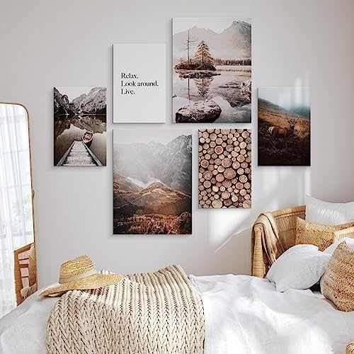 Muralo - Wandbilder Set - Leinwand Bilder Set Aufhängefertig - Bilder für Wohnzimmer Schlafzimmer -