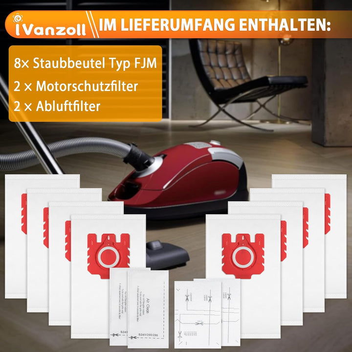 6 Stück Staubsaugerbeutel für Miele Hyclean Pure FJM Staubsauger Complete C1 Compact C1 C2 S24 S256i
