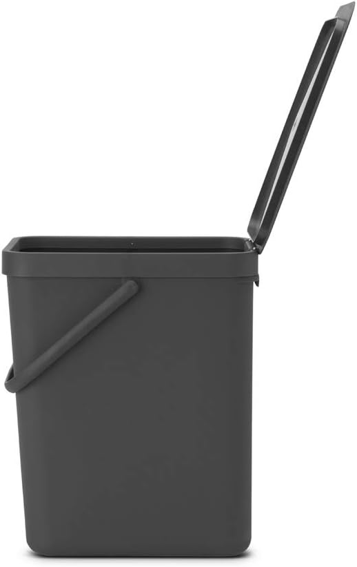 Brabantia Sort & Go Mülleimer, Kunststoff, Grau, 25 Liter Grey 25 Liter Mülleimer, Grey 25 Liter Mül