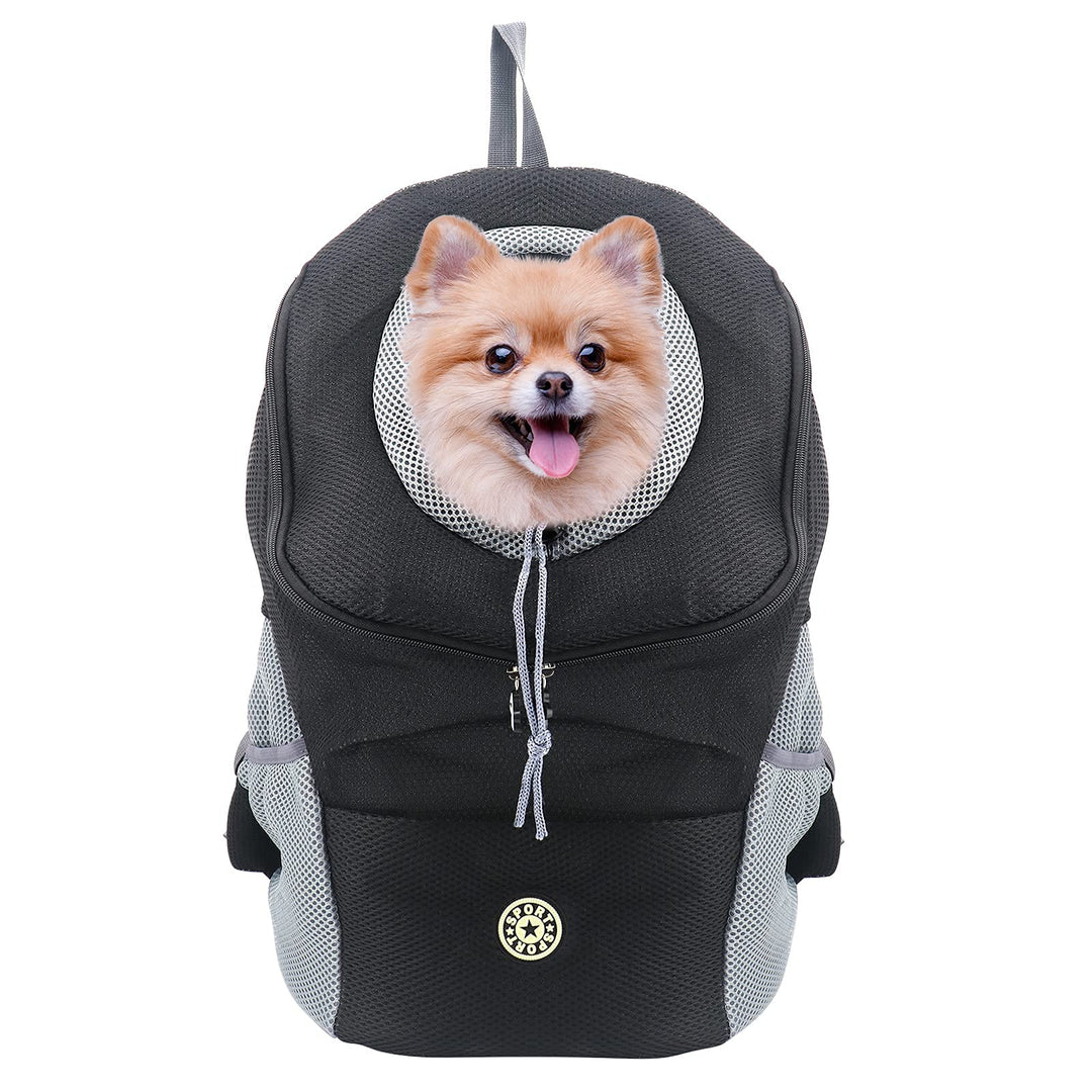 Buwico Hunde- und Katzen Hunderucksack, Welpen-Haustier-Front-Paket mit atmungsaktivem Head-Out-Desi
