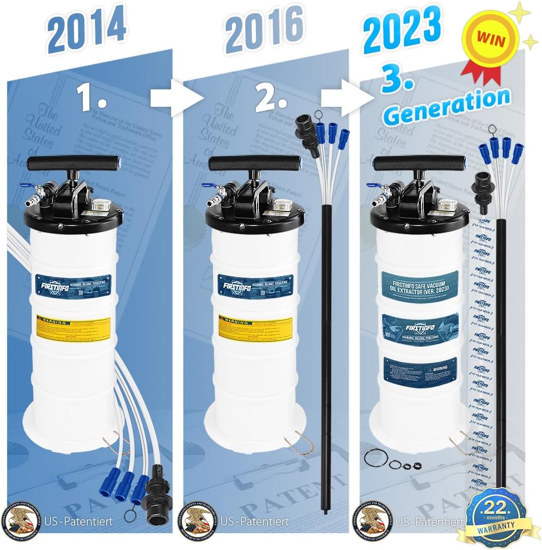FIRSTINFO A1102EUY5 6,5L Manuelle und pneumatische | Ölpumpe Flüssigkeit Extraktor Pumpe | Ölansaugp