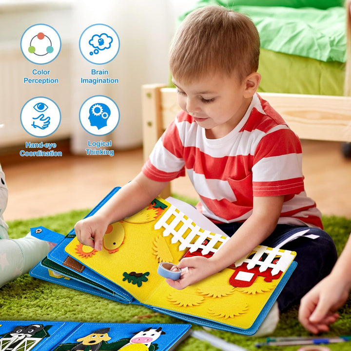 Quiet Book® | 3D Filz Beschäftigungsbuch Pädagogisches Sensorisches Spielzeug | Vorschulkinder Lerne