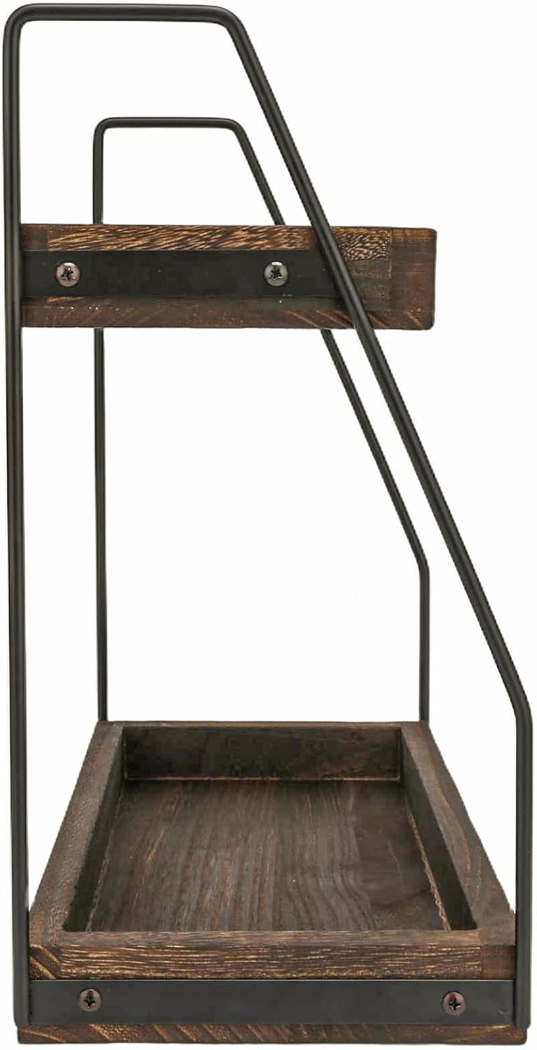 XUDREZ Kaffee Organizer, 2-stöckig Kaffeebar Zubehör Organizer Holz kaffeestation tassenregal, Küche
