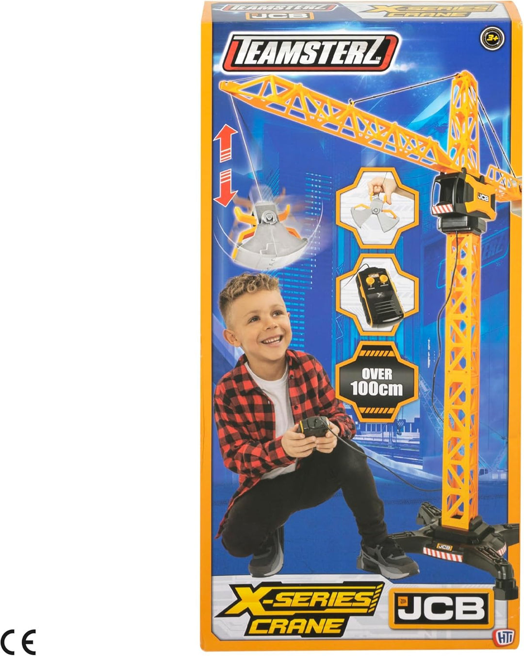 ColorBaby Teamsterz Baukran gross, über 100 cm, Fernbedienung mit Kabel, Ladehaken, inklusive 3 AAA-