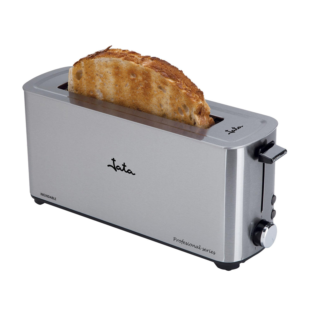 Jata TT1043 Breitschlitz-Toaster, Edelstahl, Grau Modern, Modern