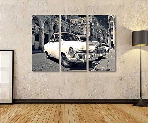 islandburner Bild Bilder auf Leinwand Taxi Cuba V2 Havanna 3p XXL Poster Leinwandbild Wandbild Dekoa