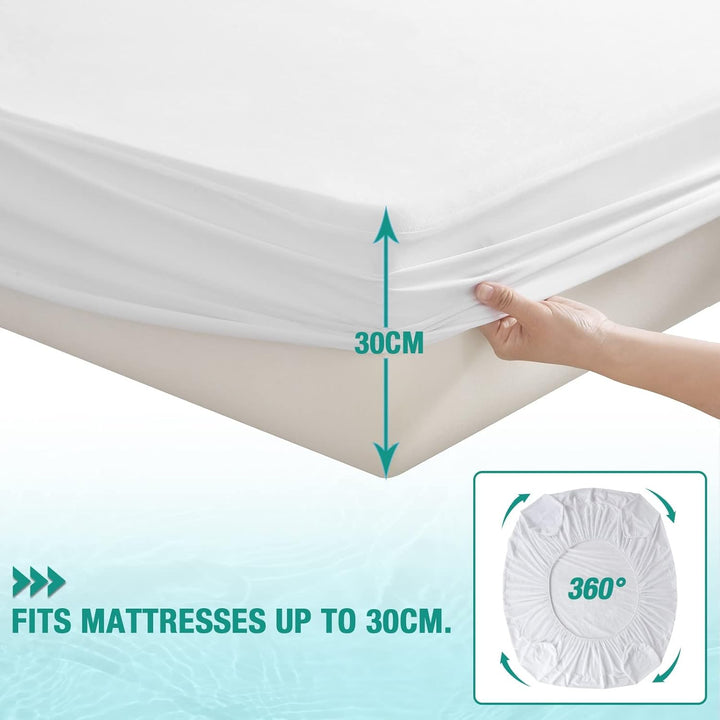 Bedecor Matratzenschoner Wasserdicht Wasserundurchlässige Matratzenauflage Natürlicher Tencel 100x20