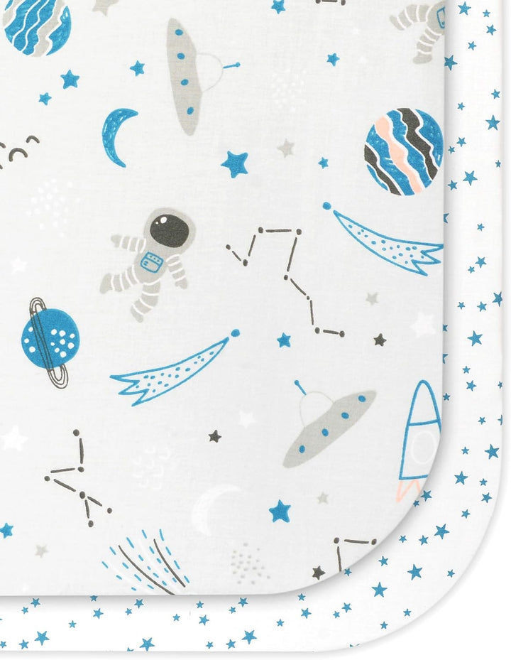 FlyIdeas Spannbettlaken für Beistellbett 90x55 cm, 2 STK - 2 Spannbettlaken für alle Babybettchen Ma