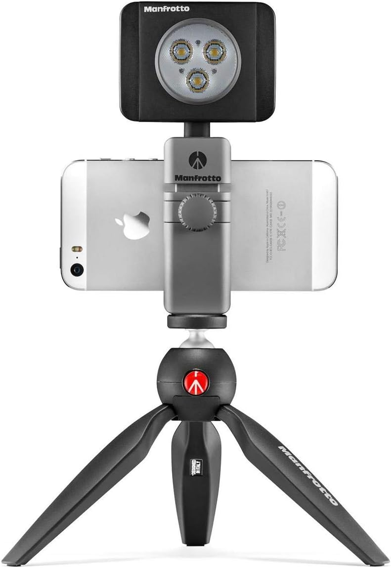 Manfrotto Twist Grip universelle Smartphone-Halterung grau/silber-matt Universal Smartphone Klemme G