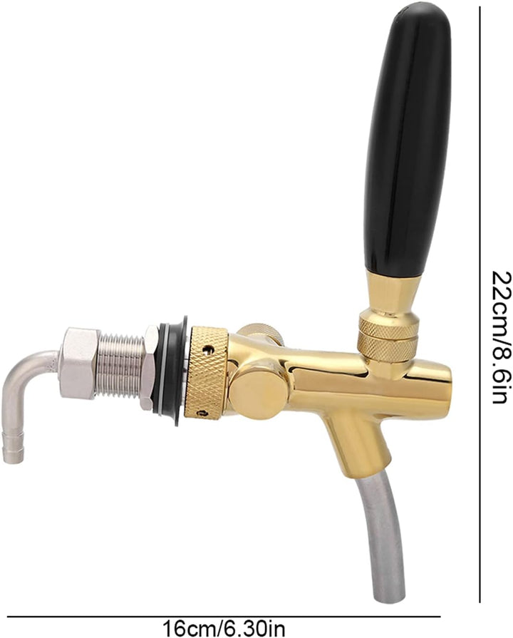 Einstellbare Flusskontrolle Chrome Fassbierhahn Wasserhahn G5 / 8 Schaft Home Bar Brew Bierfass Disp