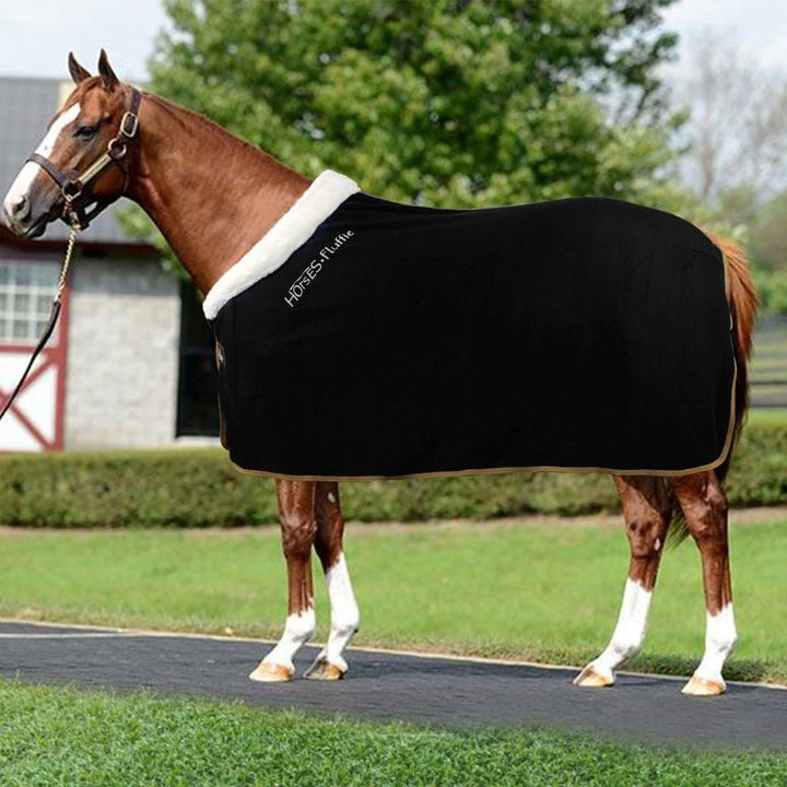 Horses, Flauschige Pile-Pferdedecke mit Pelleinsatz am Hals, für Spaziergänge Ideal und Bequem, mit