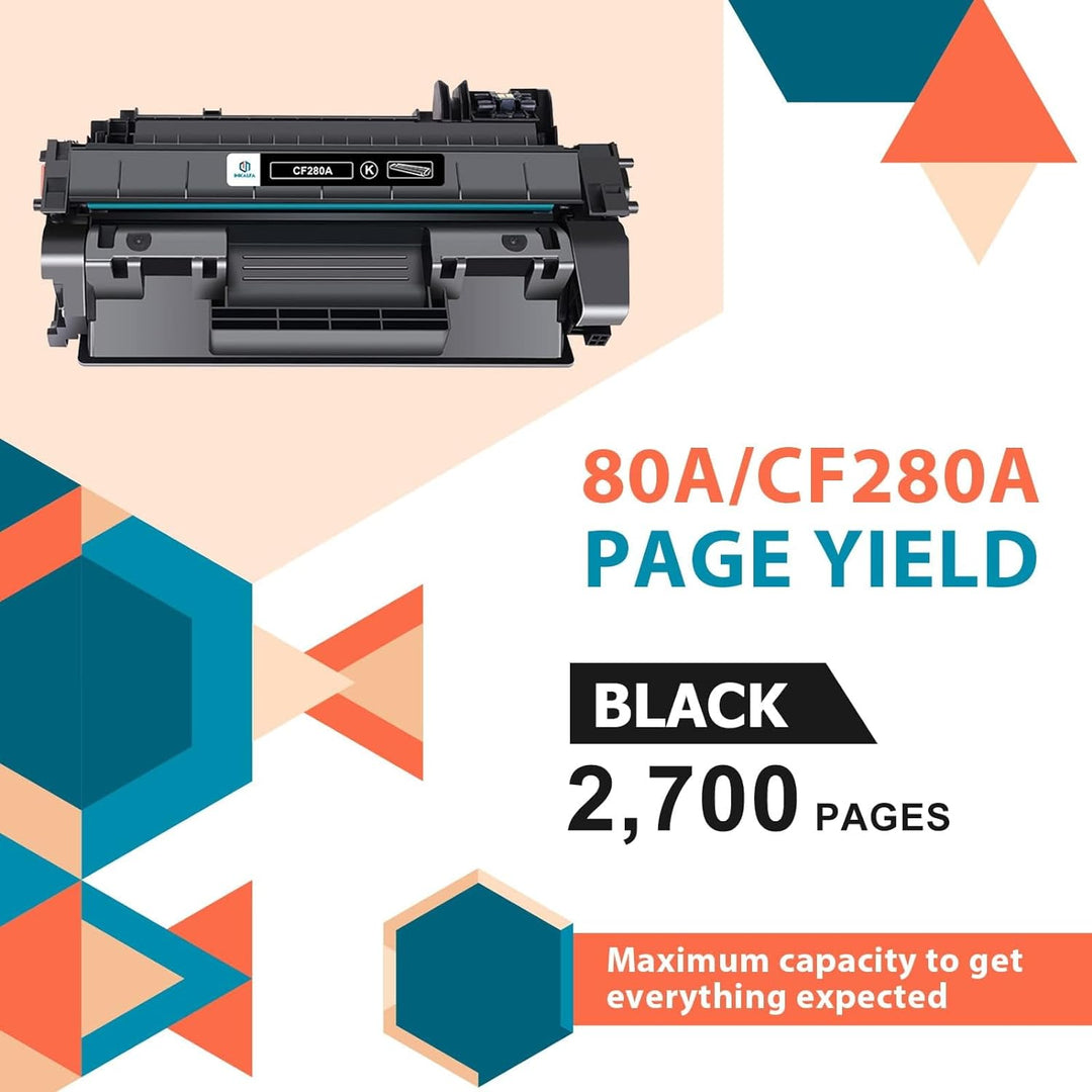 inkalfa Kompatibel für HP 80A CF280A 80X CF280X Toner Laserjet Pro 400 M401a M401dn M401n M401dw M40