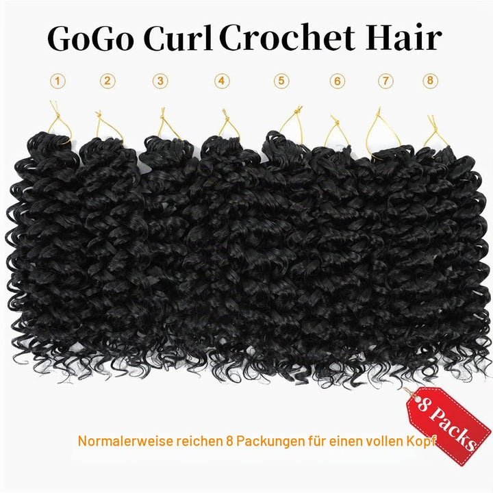 GoGo Curl Crochet Braids Hair 14 Inch 8 Packs Ocean Deep Wave Crochet Hair Extensions Synthetic Curl