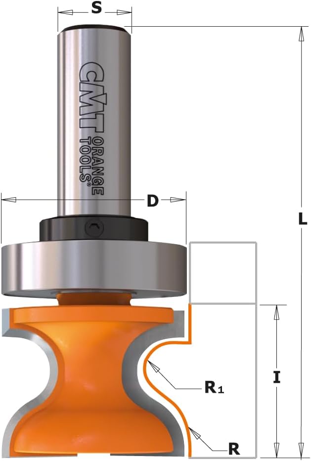 CMT Orange Tools 955.805.11b Fräsprofile für Griffe s 12 d 38.1 i 35 mit Rodam