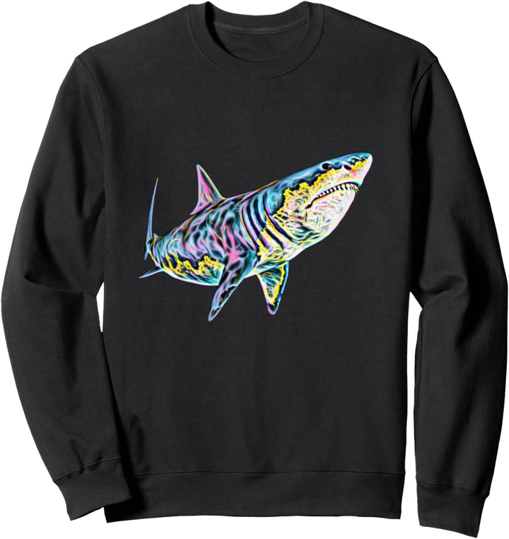 Weisser Hai Haie Raubfisch Zähne Rückenflosse Hai Sweatshirt