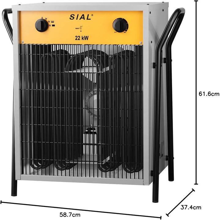 SIAL Heizgebläse 22000W - Elektroheizer Heizlüfter - Bauheizer Bautrockner - Industrielle Heizstrahl