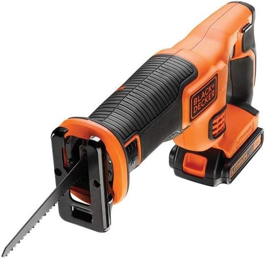 Black+Decker Akku-Säbelsäge (18V, 22 mm Hublänge, 110 mm Schnitttiefe, werkzeugloser Blattwechsel, A