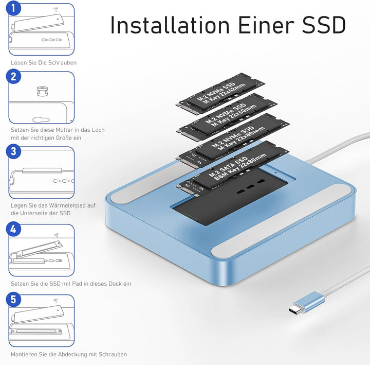 PULWTOP USB C HUB Für iMac 24-Zoll 2021/2023,7 In 1 USB-Hub Für iMac M1/M3,iMac Zubehör Mit USB C 10