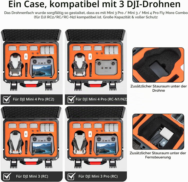 STARTRC Mini 4 Pro Waterproof Hard Case - Sichere Tragetasche für DJI Mini 4 Pro Fly More Combo Droh