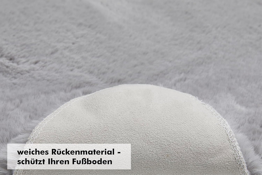 andiamo Kunstfell Novara Teppich Schlafzimmer - flauschiger Teppich zur Verwendung als Bettvorleger