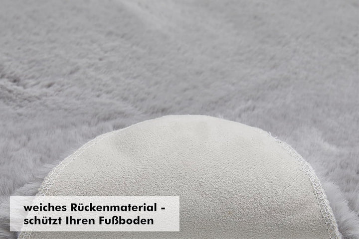 andiamo Kunstfell Novara Teppich Schlafzimmer - flauschiger Teppich zur Verwendung als Bettvorleger
