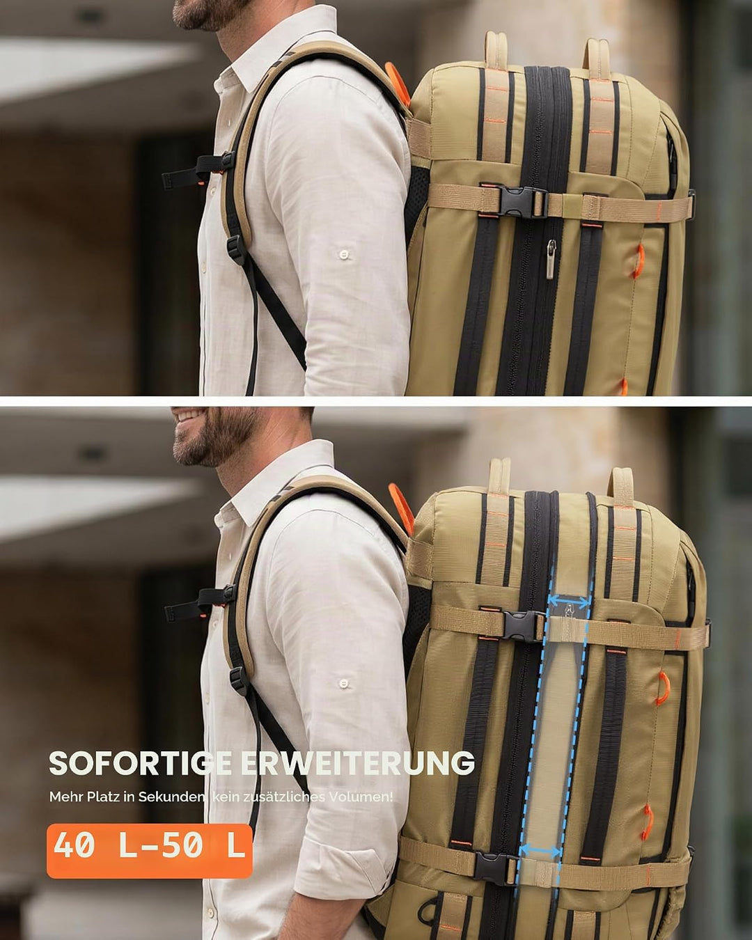 Tolaccea Reiserucksack, Handgepäck Rucksack Flugzeug, TSA-Freundlicher Laptop Rucksack 15,6 Zoll, Er