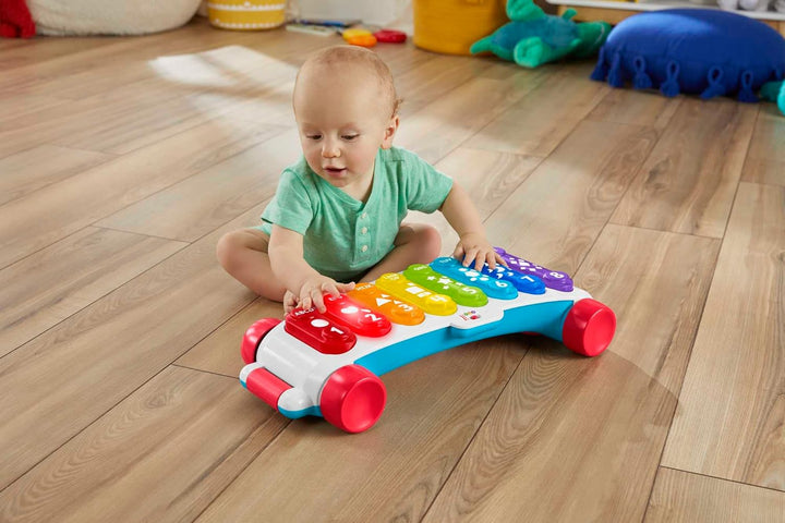 Fisher-Price Leuchtendes Riesen-Xylophon– elektronisches Spiel-Musikinstrument zum Ziehen mit Lieder