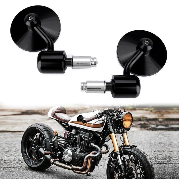 7/8 "22mm Motorrad Lenkerendspiegel 3 Zoll Runden Rückansicht Seitenspiegel für Scooter Chopper Crui