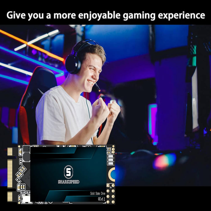 SHARKSPEED SSD 2TB M.2 2242 42mm SATA3 Festplatte Intern Solid State Drive für Laptops und Desktops