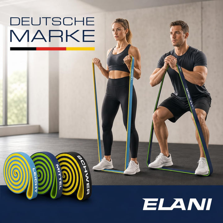 ELANI Resistance Bands - zweifarbig mit Widerstandslinien + Workoutplan &amp; Eco-Verpackung - Widerstan