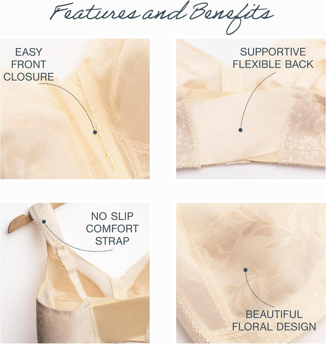 Playtex Damen Front Close with Flex Back Bra 4695 (1er Pack) 100E Weiss, 100E Weiss