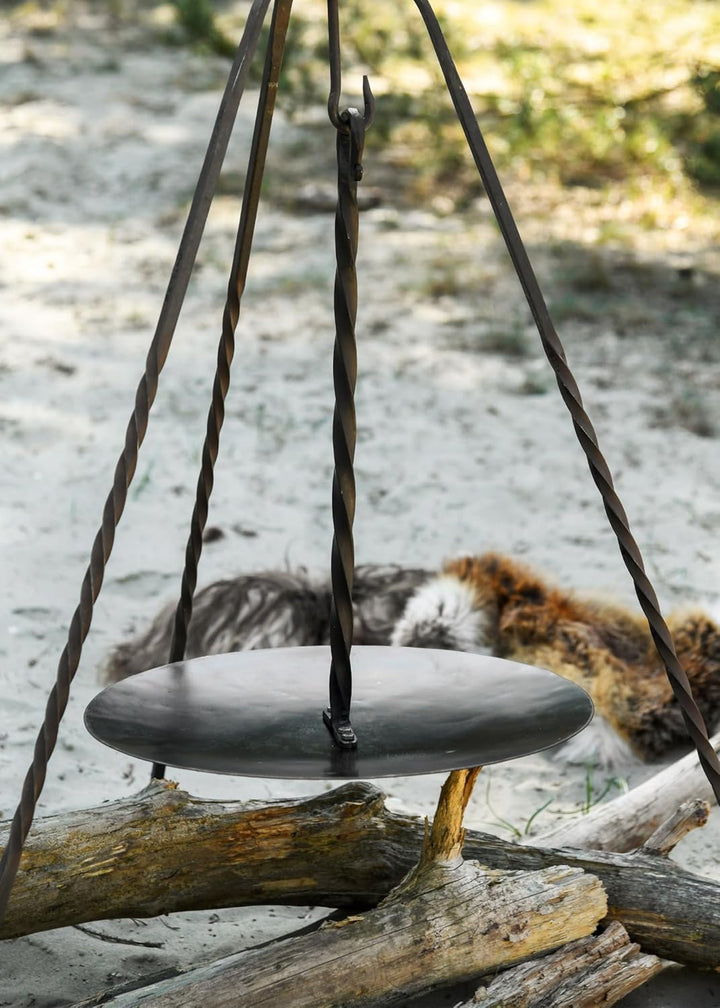 Battle-Merchant Hänge-Pfanne für Dreibein aus Stahl - Bratpfanne - Grill - Schwenkgrill