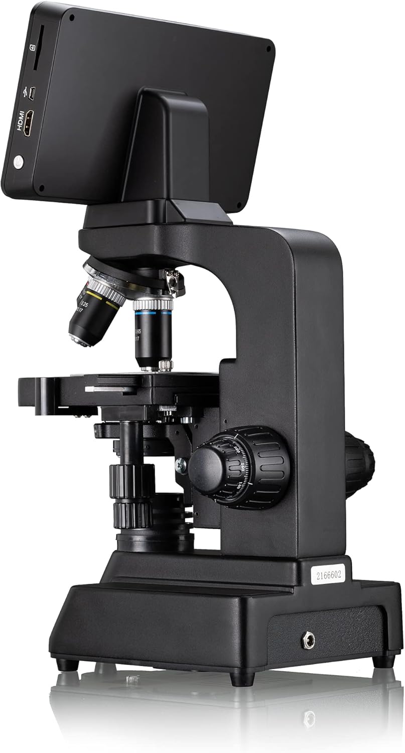 Bresser LCD-Mikroskop Researcher mit Touch-Display für 44–700-fache Vergrösserung, Kondensor, Kreuzt