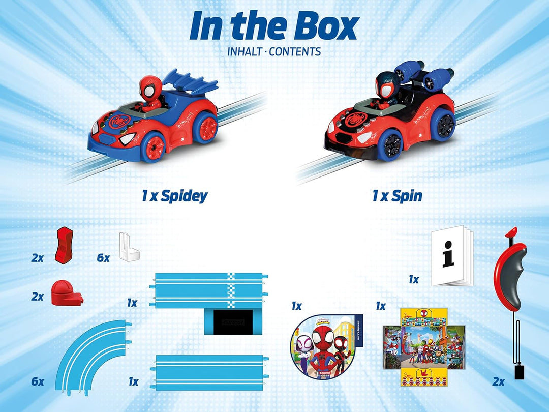Carrera - 20063049 - Carrera First I Spidey Web Spinners Rennbahn-Set I Auto für Rennbahn | Rennbahn