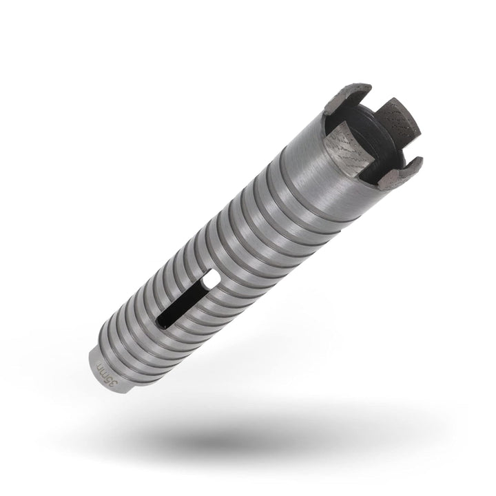 PRODIAMANT Diamant Bohrkrone ø 35mm Nutzlänge 150mm mit 6-Kant Adapter lasergeschweisst für trocken