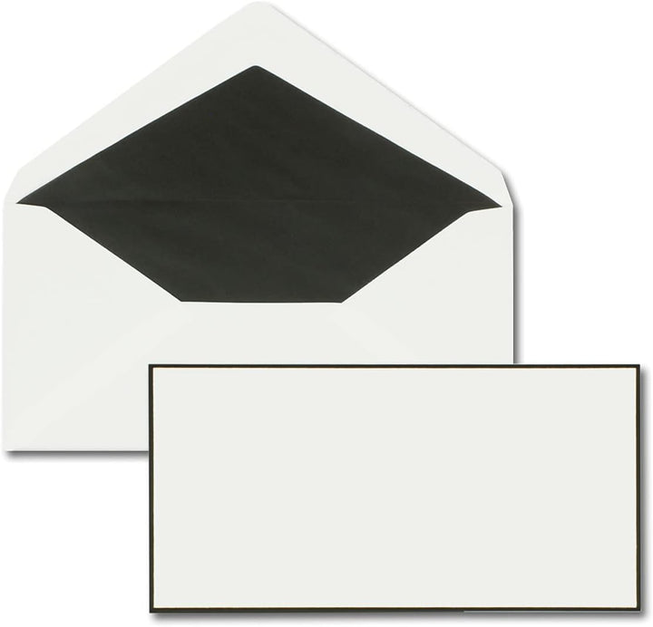 100x Trauerpapier Sets DIN A4 mit gefütterten Umschlägen - handgemachter schwarzer Rand - Briefpapie