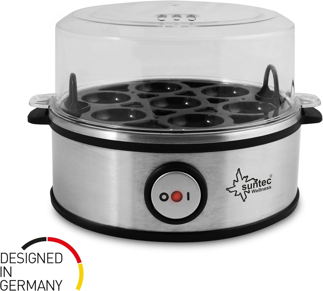 SUNTEC Eierkocher EGG-8564 Design aus Edelstahl – Für 7 Eier – Härtegradeinstellung und Timer – Auto