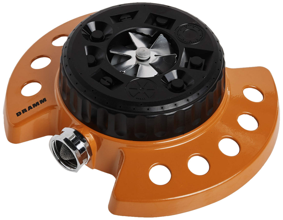 Dramm Colorstorm 9-pattern Turret Sprinkler mit widerstandsfähigen Metall Boden Orange, Orange