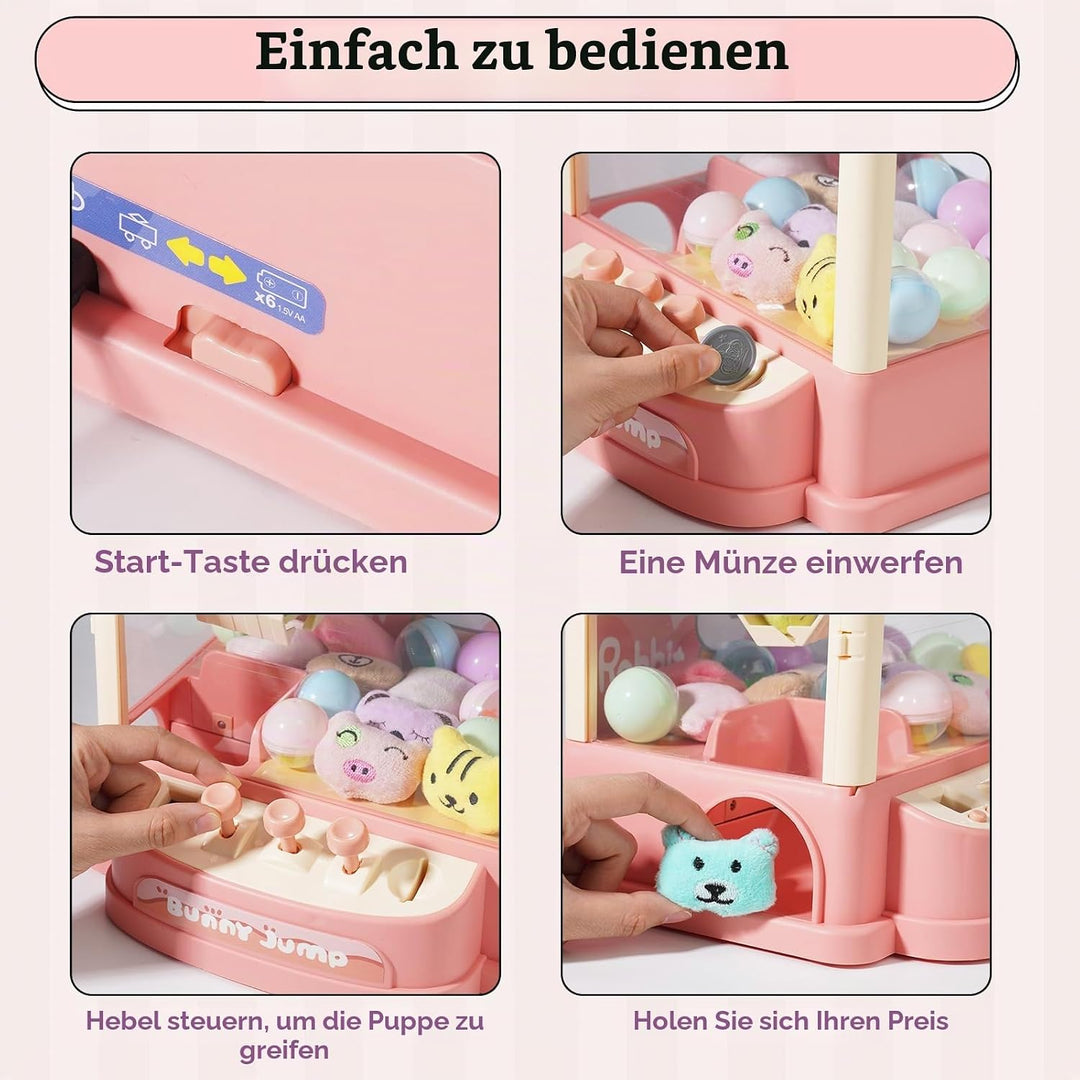 HOMCENT Klauenmaschine für Kinder, Mini Klauenmaschine mit Münze, Plüschtiere und Gashapons, Greifau